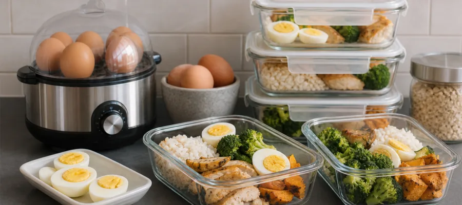 Meal Prep & Proteinrezepte mit Eierkocher fuer Wochenplanung